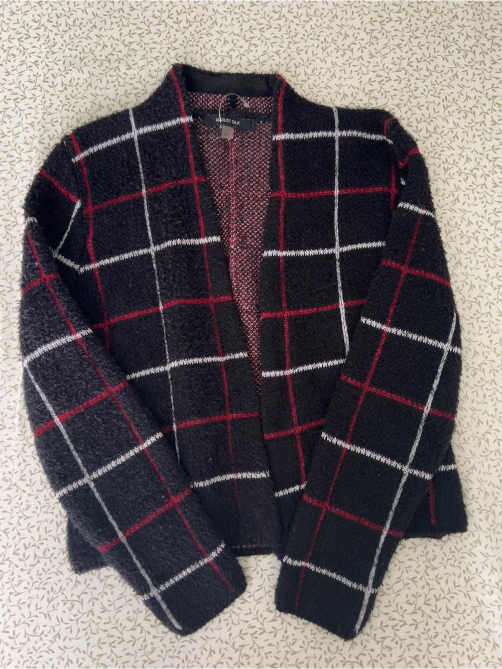 Vintage August Silk Plaid Cardigan 🍂